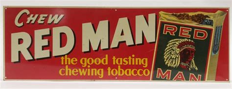 Early Sst Red Man Chewing Tobacco Advertising Sign