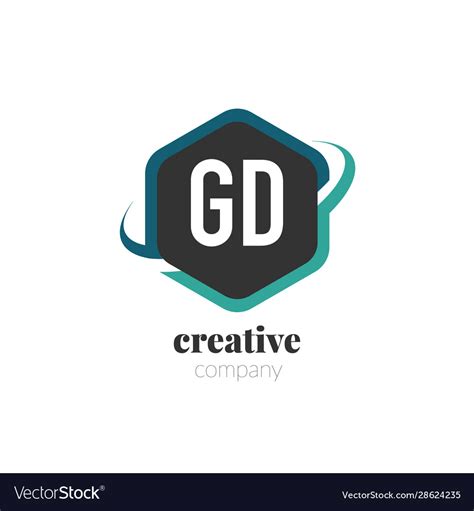 Initial letter gd creative hexagonal design logo Vector Image