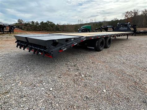 36' Flatbed Gooseneck 12k Axles Rhino Ramps Low Profile 125744 ...