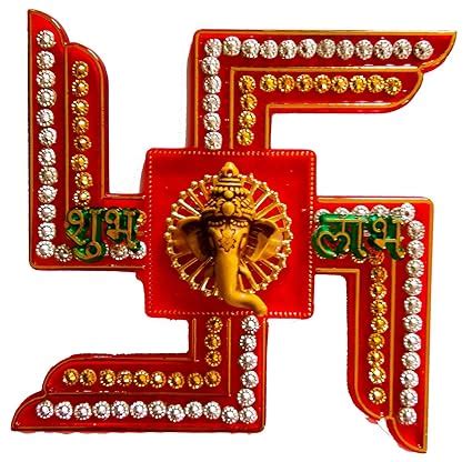 Buy Avanti Creation Multicolor Acrylic Shubh Labh Swastik Sticker for ...