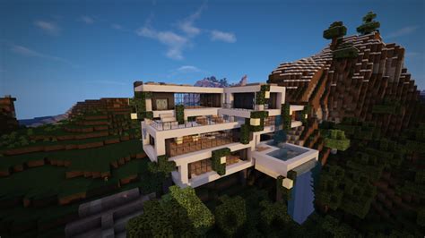 Modern Cliffside Mansion Minecraft Map