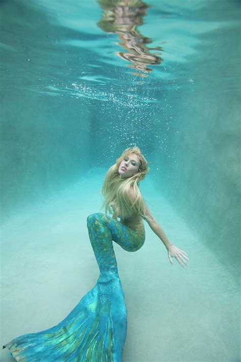 Mermaid Swimming Under Water Photograph by Ariel Skelley - Pixels