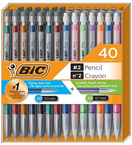 BIC Mechanical Pencil #2 EXTRA SMOOTH, Variety Bulk Pack Of 40 , 20 0 ...