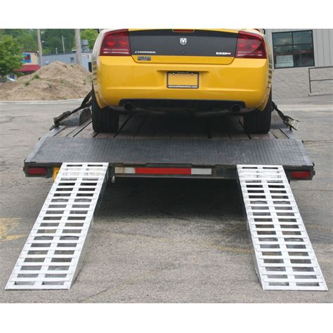 Aluminum Hook End Car Trailer Ramps - 94" L x 15" W | Discount Ramps