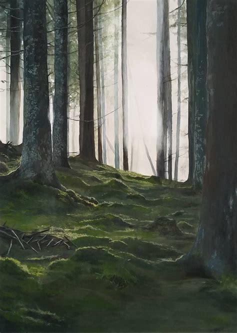 Into a Mystical Forest Painting | Forest painting, Mystical forest, Forest art