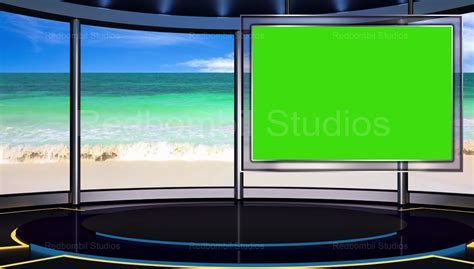 News-50 Broadcast TV Studio Green Screen Background Loopable | Green ...