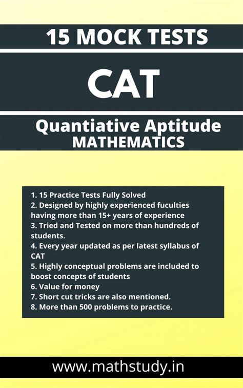 CAT Mock tests pdf - Mathematics- E-books, Sample Papers - CBSE, ISC, ICSE, JEE, BITSAT & SAT