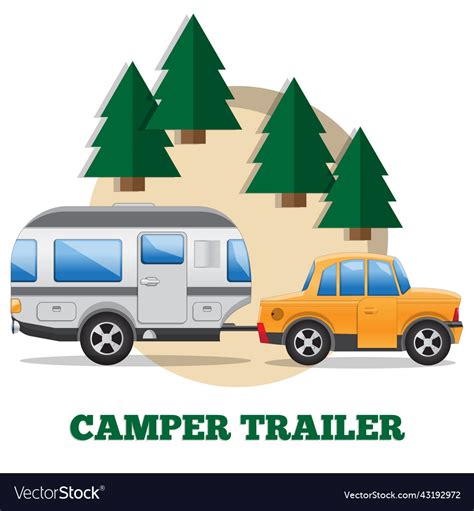 Camper trailer Royalty Free Vector Image - VectorStock