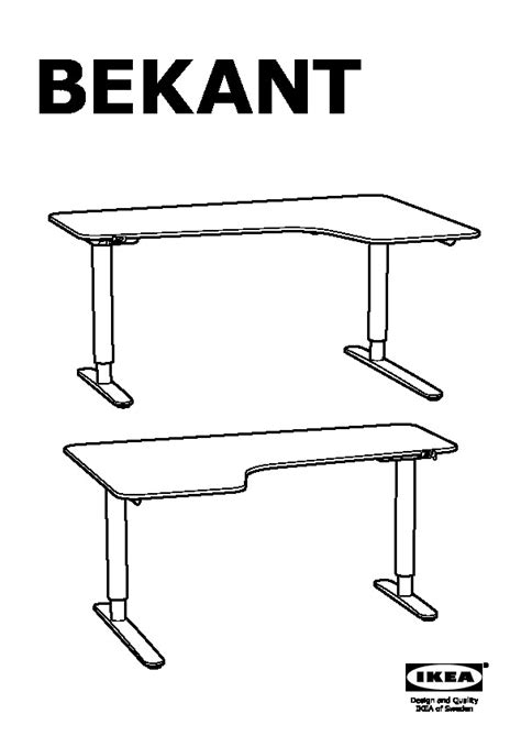 BEKANT Corner desk right sit/stand gray, black - IKEAPEDIA