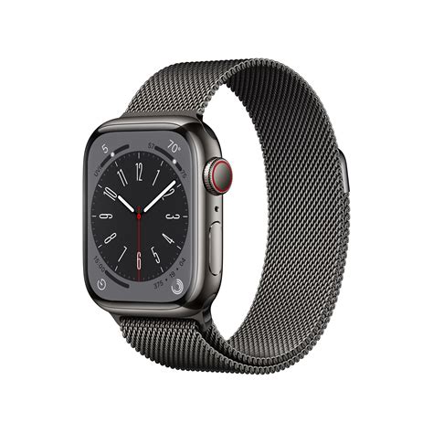 Apple Watch Series 8 GPS + Cellular 41mm Graphite Stainless Steel Case ...