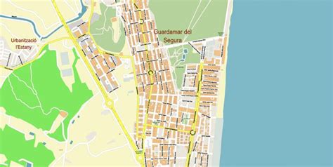 Quesada Torrevieja Spain Map Vector Exact City Plan High Detailed ...