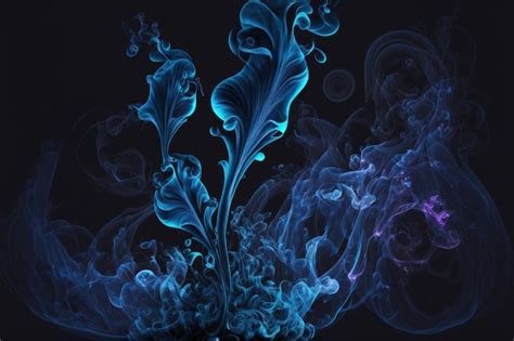 Premium Photo | On a dark background abstract blue smoke and steam are moving the idea behind ...