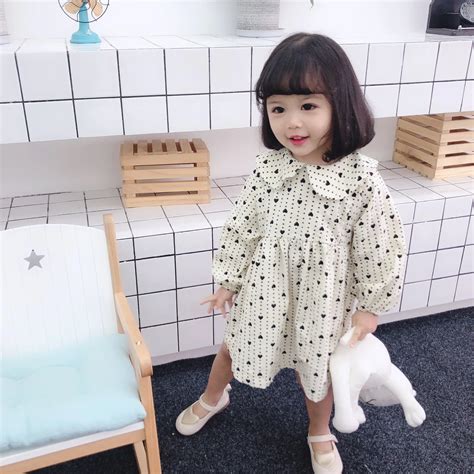 Spring Corduroy Dress Baby Girl's Doll Collar Fashionable Korean Version dress Baby Girl Clothes ...