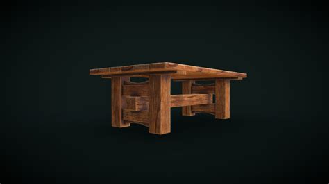 Wood table - Download Free 3D model by al0sral0 [0b4cc3e] - Sketchfab