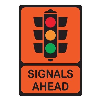 Traffic Signal Symbol Sign Stop Ahead Signs Traffic Light Ahead Warning Vector Stock ...