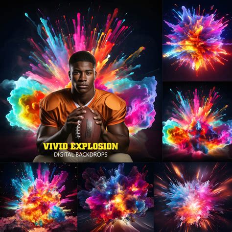 Neon light explosion color smoke digital backdrop | Gogivo