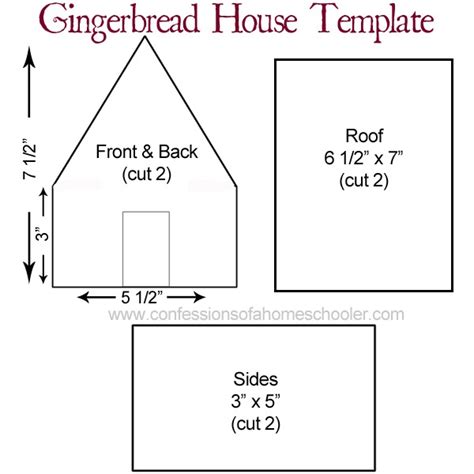 Gingerbread House Template With Measurements