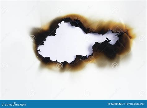 Art of Burning Paper on White Paper Background Stock Photo - Image of ...