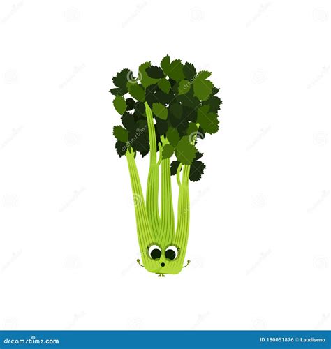 Isolated celery cartoon stock vector. Illustration of diet - 180051876