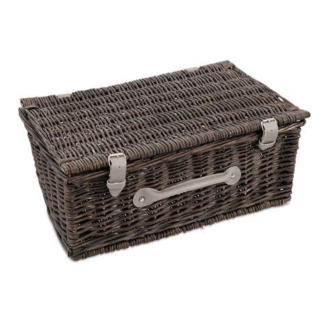 18" Grey Wicker Hamper | Whittard of Chelsea