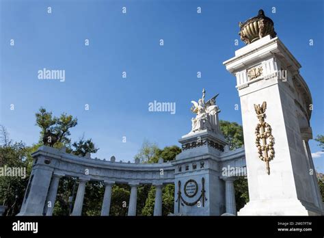 View of the Benito Juárez Hemicycle, a Neoclassical monument located at the Alameda Central park ...