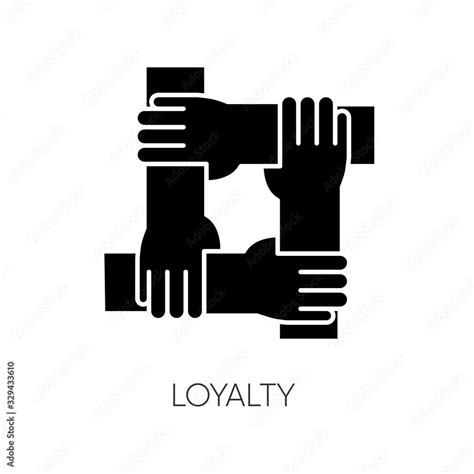 Loyalty black glyph icon. Social connection, collective bonding ...