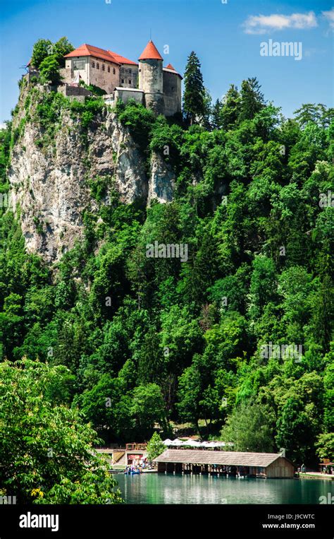 Bled castle, lake Bled Stock Photo - Alamy