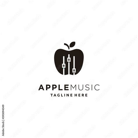 Apple fruit music studio logo design inspiration Stock Vector | Adobe Stock