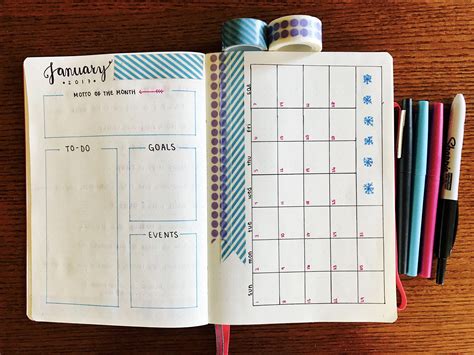 Easy bullet journal January 2017 monthly layout # ...