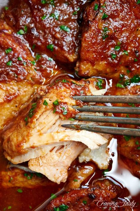 Slow Cooker BBQ Chicken Thighs - Craving Tasty