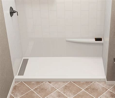 TD-32-ADJ-66: 32 Adjustable Trench Drain Shower Pan | Mincey Marble