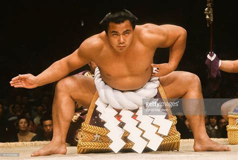 Chiyonofuji Mitsugu, born as Akimoto Mitsugu, appears in a ceremony before a match during the ...