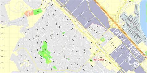 Menlo Park Map Vector California exact Detailed City Plan Printable editable Street Map Adobe ...