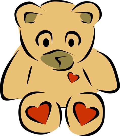 Clipart - Teddy Bear with hearts