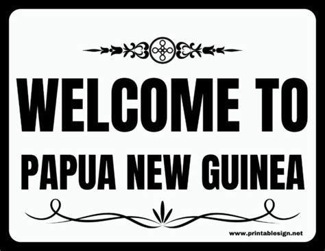 Welcome To Papua New Guinea Sign PDF | FREE Download