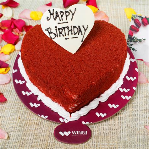 Buy Birthday Red Velvet Heart Shape Cake | Winni | Winni