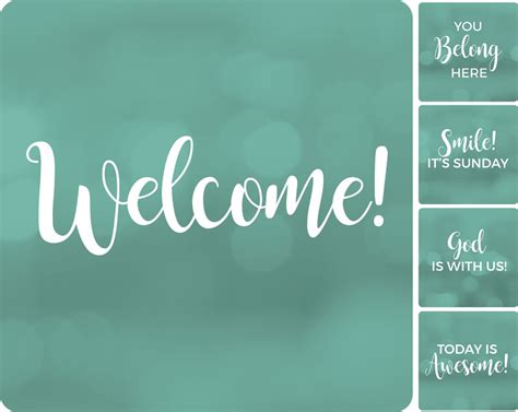 Turquoise Welcome Set Hand Held Handheld sign - Church Banners ...