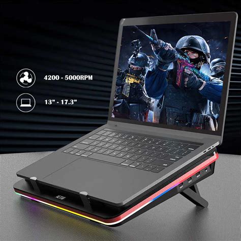 GT500 Notebook Cooler Cooling Stand for 13-17.3 inch Gaming Laptops RGB Backlit USB Hub | IETS