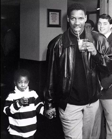 Denzel Washington with his son John David Washington in New York, 1990 ...