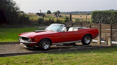 Red 1970 Ford Mustang Convertible