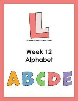 Alphabet Preschool Lesson Plan by Lessons Learned In Preschool | TpT