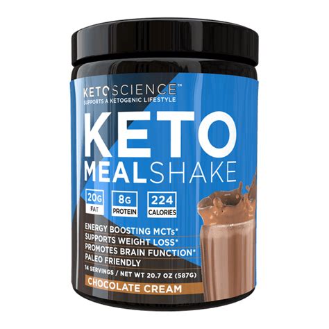 Keto Science Ketogenic Meal Shake Chocolate Dietary Supplement, Meal ...