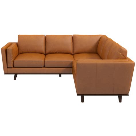 Ernest Tan Leather Corner Sofa | Mid in Mod | Houston TX – MidinMod