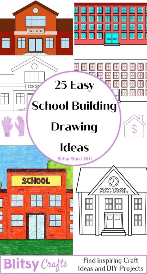 25 Easy School Drawing Ideas - How to Draw a School