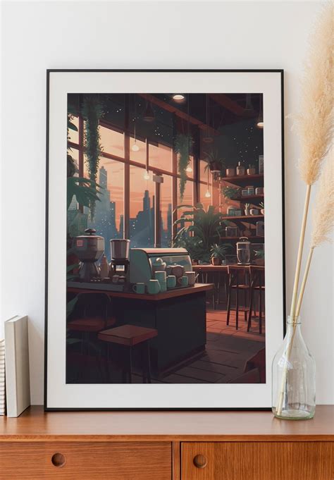 Lofi Cafe Digital Art Print, Lo Fi Aesthetic Poster, New York Coffee ...