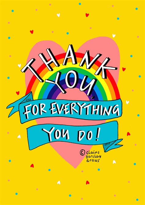 THANK YOU for everything you do! Greetings Card – Claire Barclay Draws