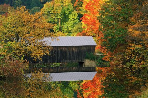 USA, Vermont Covered Bridge And Autumn Photograph by Jaynes Gallery - Fine Art America