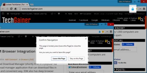 Lock a Tab in Chrome to Prevent Accidental Closing | TechGainer