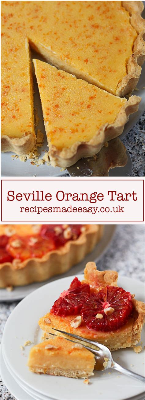 Recipes Made Easy Seville Orange Tart. A creamy orange filling, baked in a sweet hazelnut pastry ...