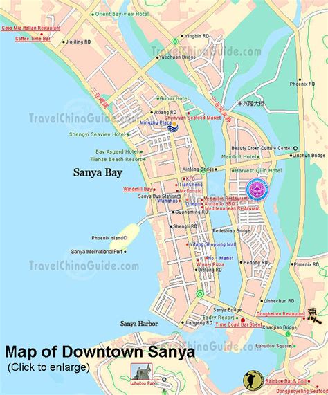 China Sanya Map: Roads, Hotels, City Layout